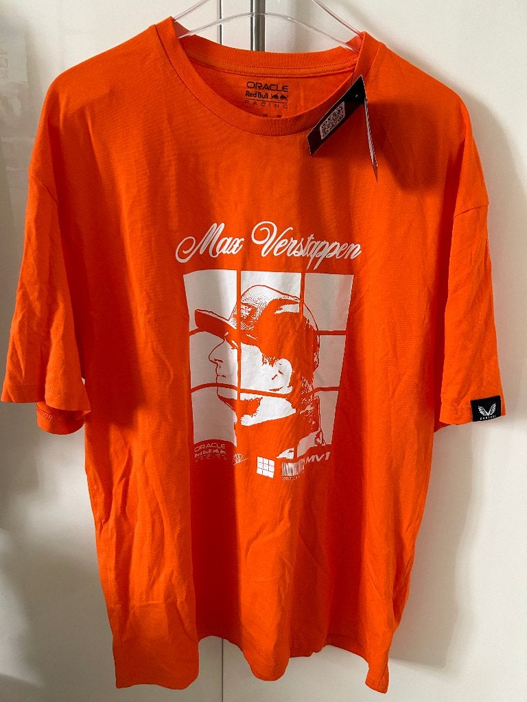 Max Verstappen Puzzle T-shirt Oranje Unisex maat L NIEUW, Verzamelen, Ophalen of Verzenden, Nieuw, Formule 1