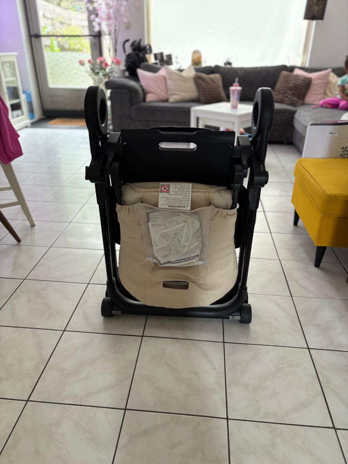 Mamaloes Mason Beige kinderstoel, Ophalen, Gebruikt, Inklapstoel, Gordel(s)