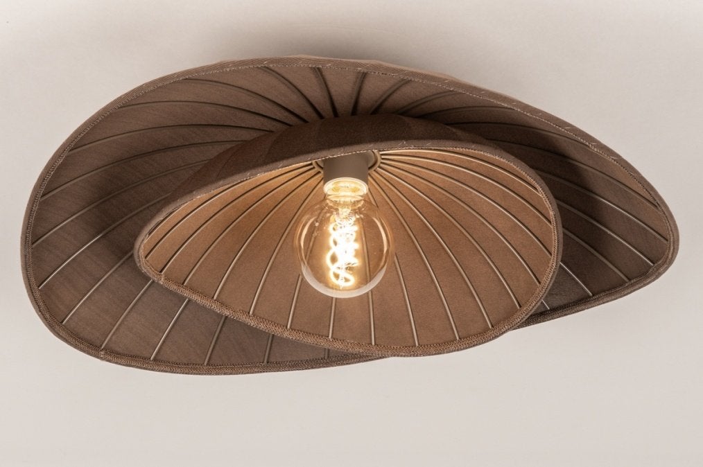 plafondlamp 60cm bruin japandi bed bank salon tafel hal lamp, Ophalen of Verzenden, Nieuw