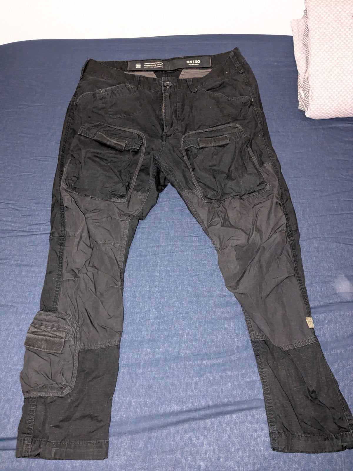 G-Star Raw 3D Straight Tapered Cargo Broek - Maat 34/30, Ophalen of Verzenden, Zo goed als nieuw, Zwart, G-Star Raw