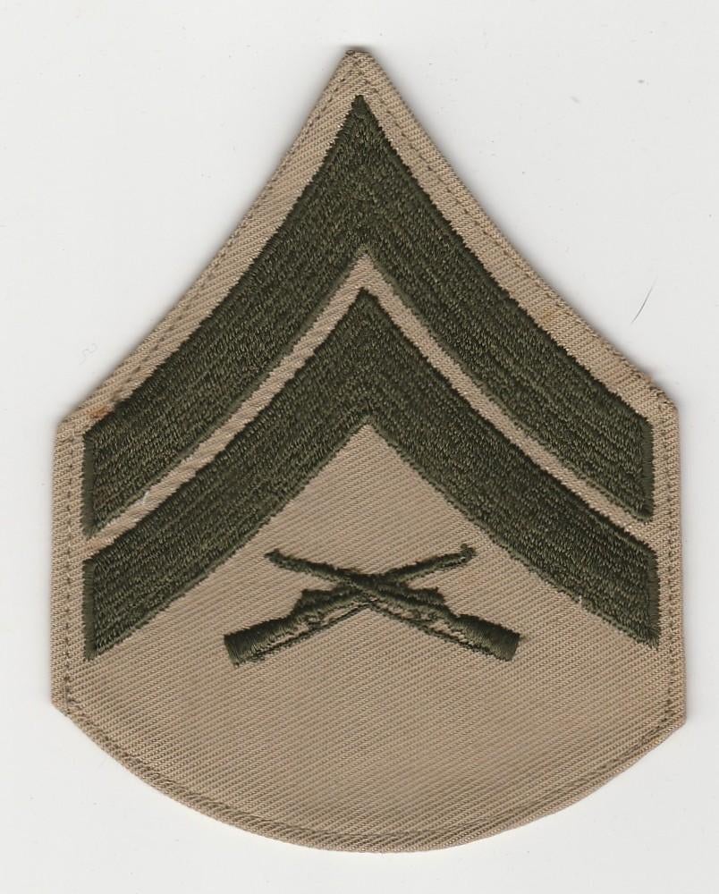 Rang / chevron US Marine Corps (USMC) - Corporal (khaki),, Verzenden, Marine, Amerika, Embleem of Badge