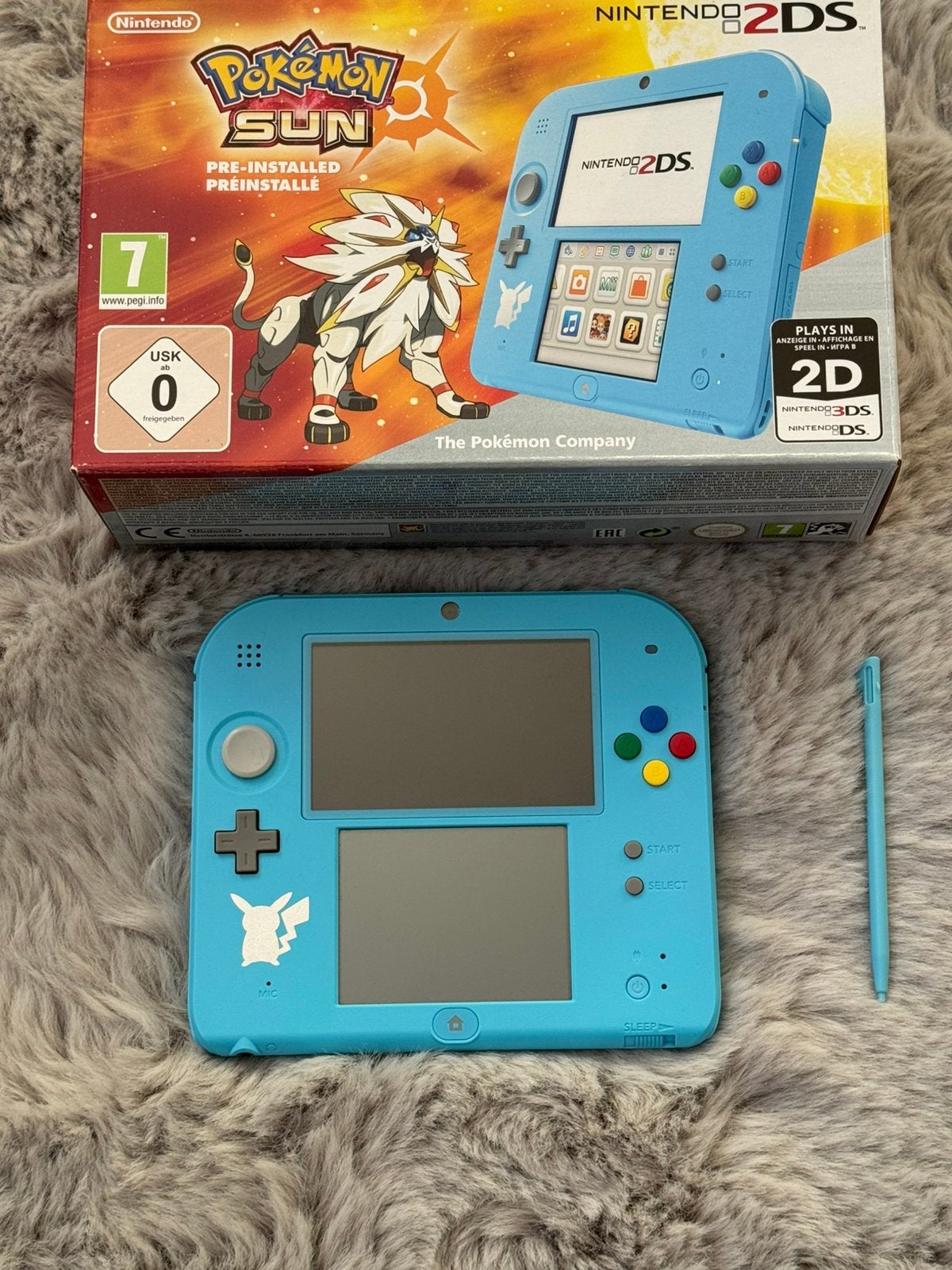 Nintendo 2DS Pokemon Sun Edition (blauw), Spelcomputers en Games, Spelcomputers | Nintendo 2DS en 3DS, Ophalen of Verzenden, Zo goed als nieuw