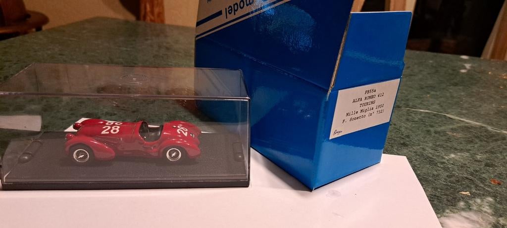 Alfa romeo 412 touring mille miglia 1950 1:43, Ophalen of Verzenden, Auto, Overige merken