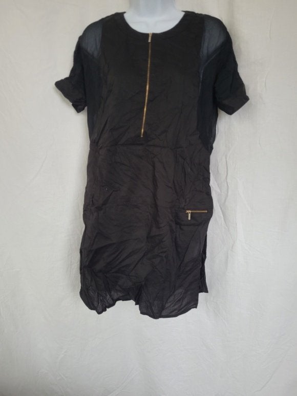 Stoere zwarte jurk, mt 40 merk Atos Lombardini, Maat 38/40 (M), ., Zwart, Ophalen of Verzenden