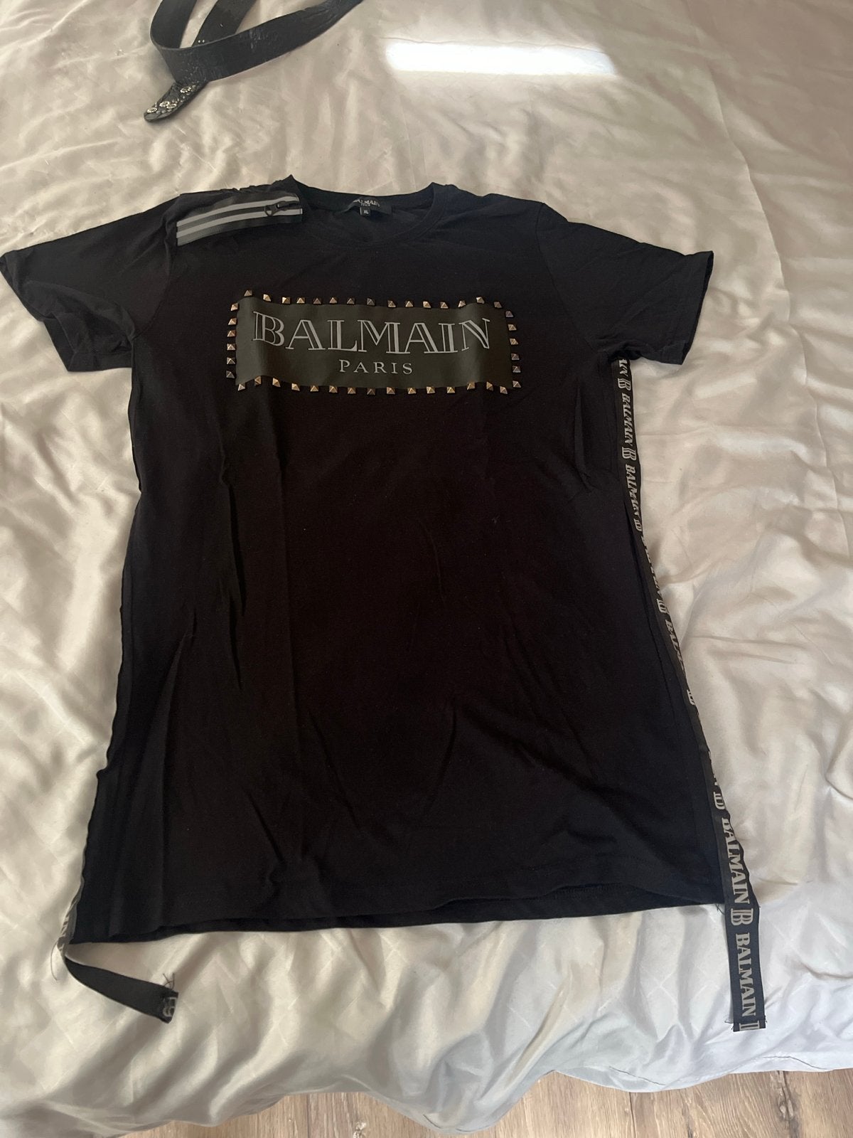 Balmain Paris T-shirt Zwart Maat XL, Ophalen of Verzenden, Gedragen, Maat 56/58 (XL), Zwart