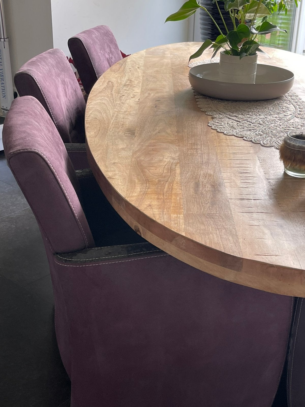 GRATIS - Eetkamerstoelen 6 stuks, Huis en Inrichting, Ophalen, Gebruikt, Bruin, Leer