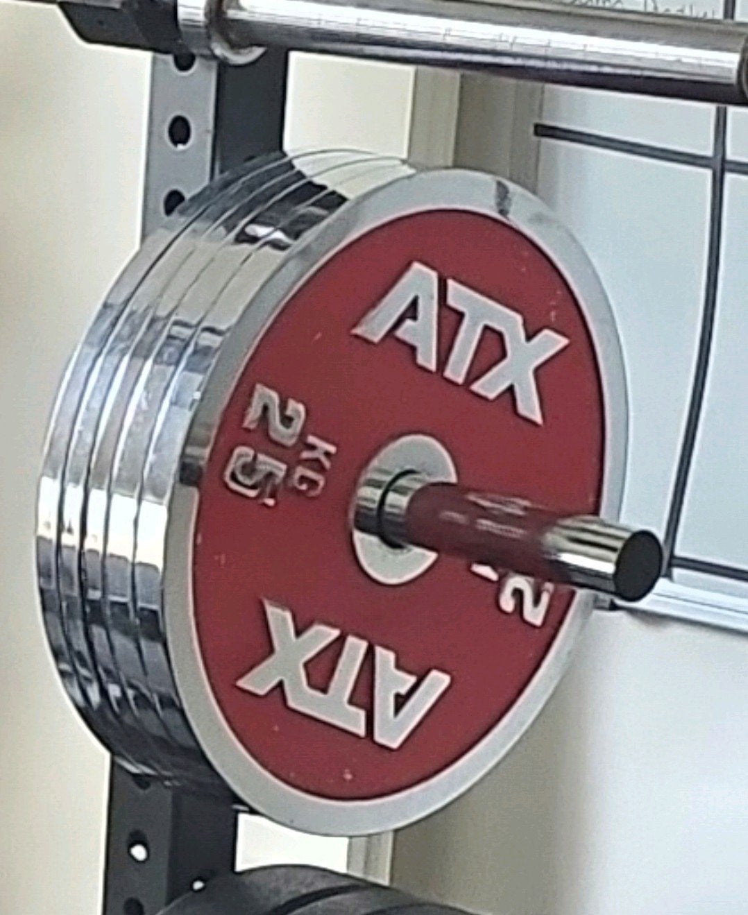 ATX calibrated plates 25 en 20 KG, Sport en Fitness, Ophalen, Gebruikt, Halterschijven
