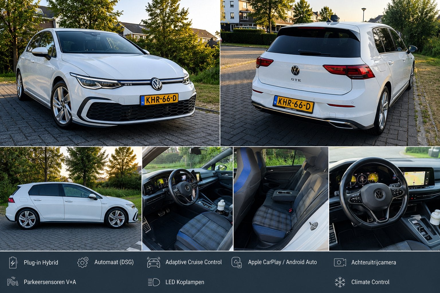 VOLKSWAGEN GOLF GTE, Auto's, Volkswagen, 4 cilinders, Wit, Plug-in hybride, 1395 cc