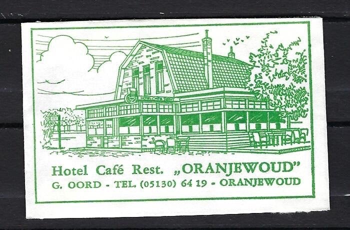 884 hotel cafe rest ORANJEWOUD, Ophalen of Verzenden, Nederland
