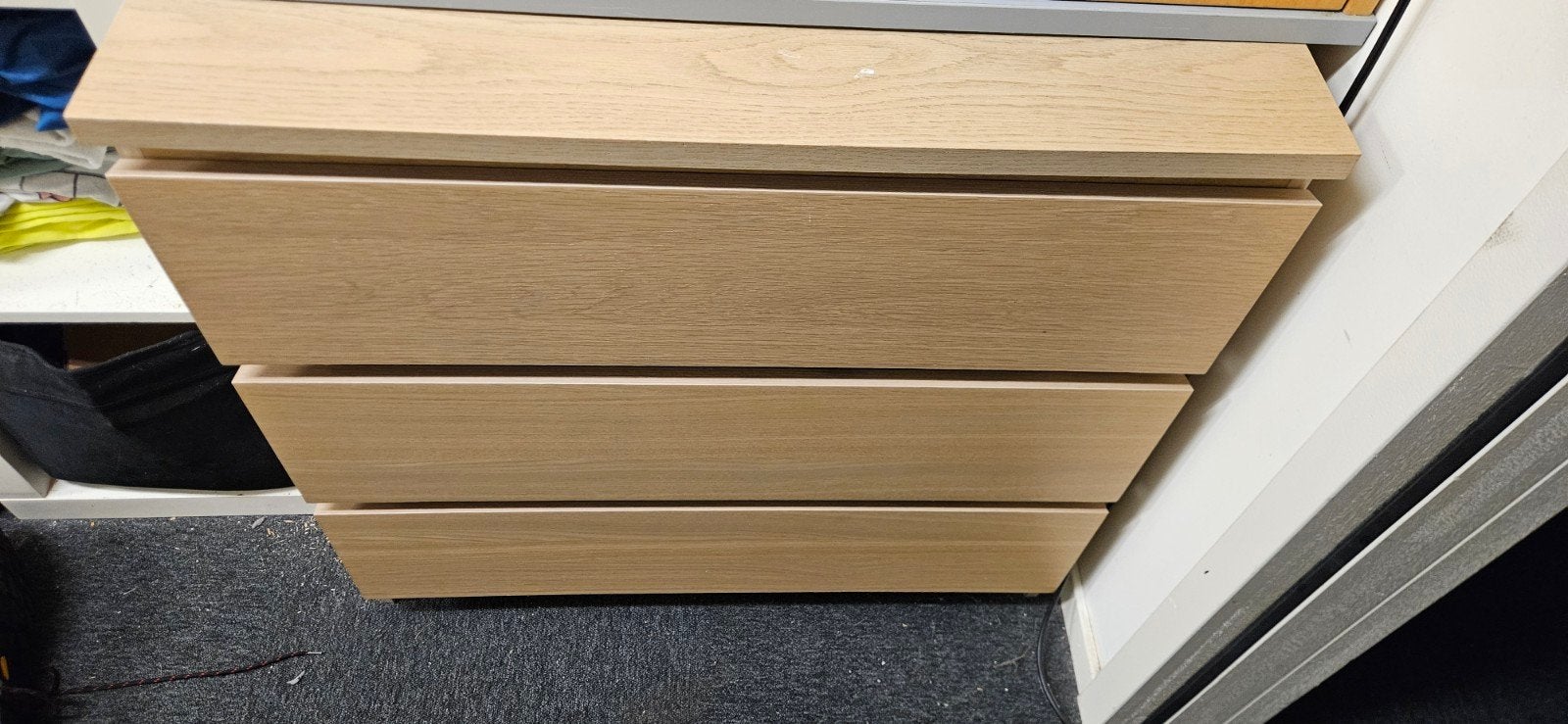 Houten ladekast met 3 laden - IKEA MALM, Huis en Inrichting, Kasten | Ladekasten, Ophalen, 100 tot 150 cm, 50 tot 100 cm, Zo goed als nieuw