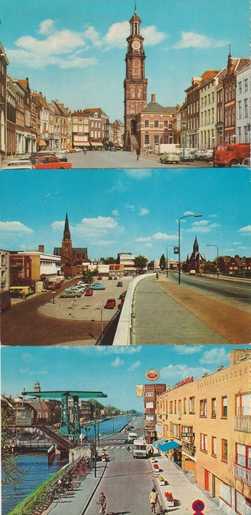 3x oude auto's Helmond/oud, Verzenden, 1960 tot 1980, Ongelopen, Voertuig