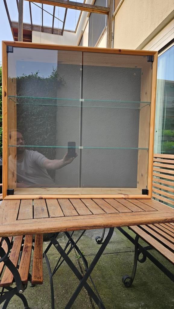 IKEA Vitrinekastje 70x70cm met glazen planken, Ophalen, Glas, 50 tot 100 cm, Minder dan 100 cm