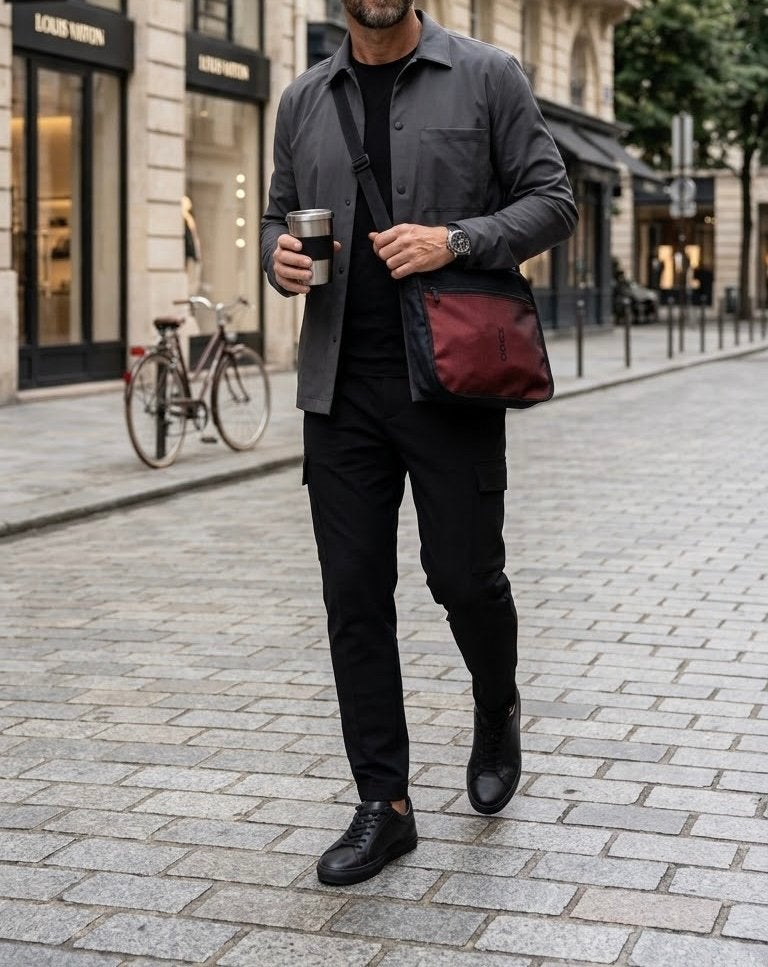 Hugo Boss trendy schoudertas - Rood/Zwart, Sieraden, Tassen en Uiterlijk, Ophalen, Gebruikt, Rood, Overige merken