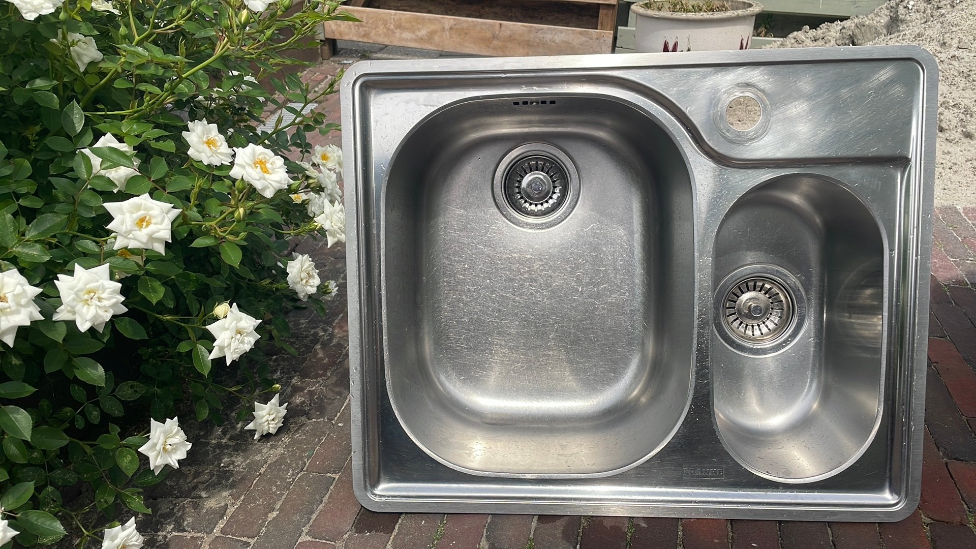 Spoelbak keuken 1,5 met afvoer, Huis en Inrichting, Keuken | Keukenelementen, Ophalen, Gebruikt, 50 tot 100 cm, Minder dan 100 cm