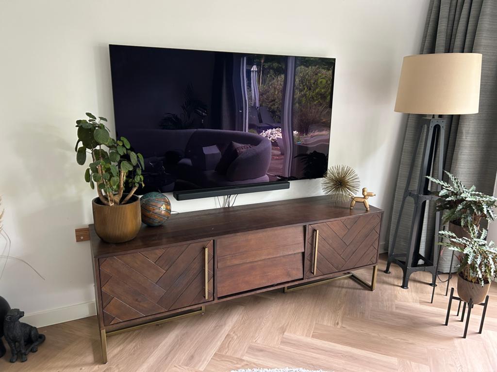 Stijlvolle tv meubel, Gebruikt, 150 tot 200 cm, Ophalen of Verzenden, Minder dan 100 cm