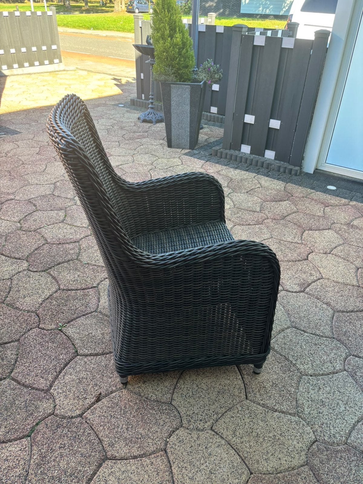 Luxe Wicker Tuintafel met 6 Stoelen, Tuin en Terras, Gebruikt, Eettafel, 6 zitplaatsen, Ophalen of Verzenden