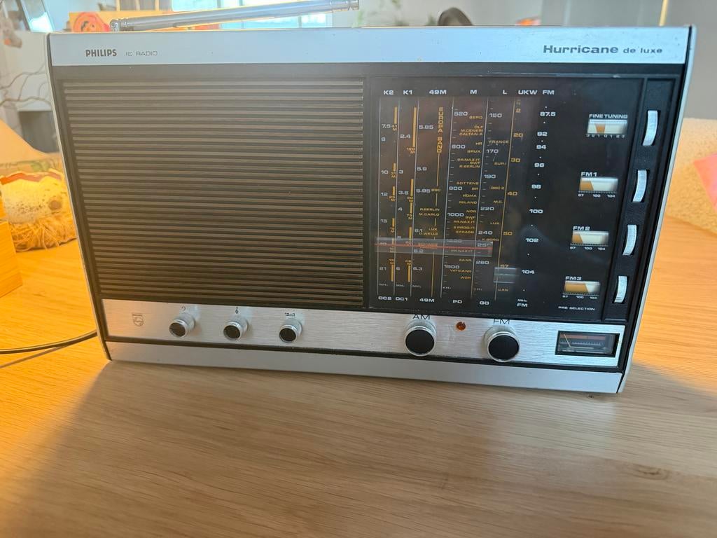 Philips Hurricane de luxe radio - Vintage IC Radio, Ophalen, Gebruikt, Radio