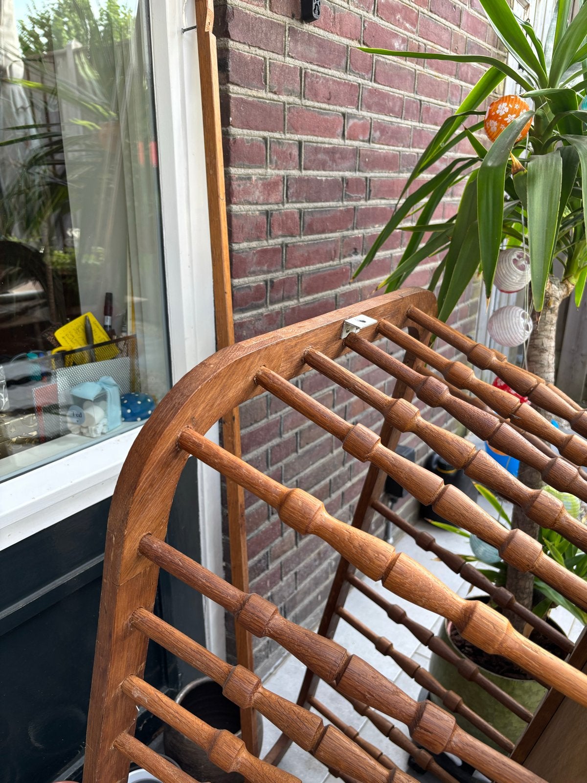 Vintage Houten Schommelwieg met Hemeltje - 90x60x80 cm, Kinderen en Baby's, Babywiegjes en Ledikanten, Ophalen, Gebruikt, Wieg