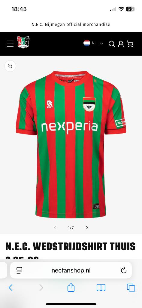 Gezocht nec shirt, Sport en Fitness, Voetbal, Maat L, Verzenden, Zo goed als nieuw, Shirt