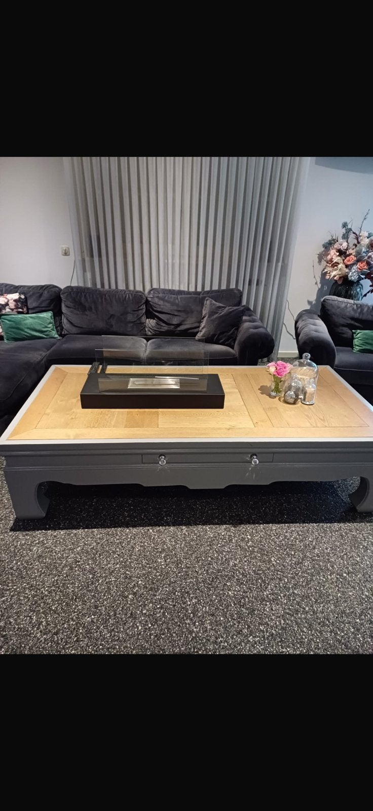Rofra salontafel – massief houten blad, Huis en Inrichting, Ophalen, Gebruikt, 50 tot 100 cm, 150 tot 200 cm