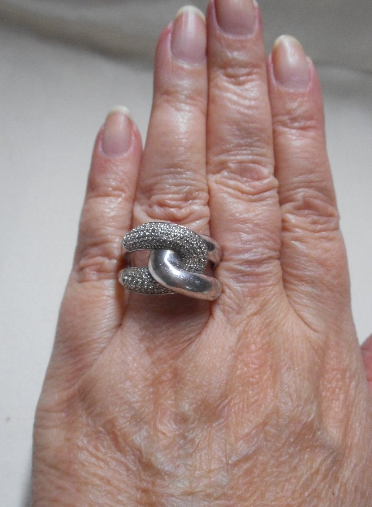 Zilveren royale Ti Sento ring maat krap 18.75 nr.1556
