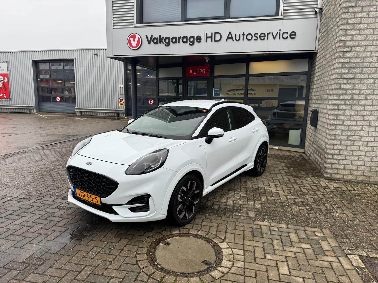 Ford Puma 1.0 EcoBoost Hybrid ST-Line X (bj 2020), Auto's, Voorwielaandrijving, Euro 6, Leder en Stof, Wit