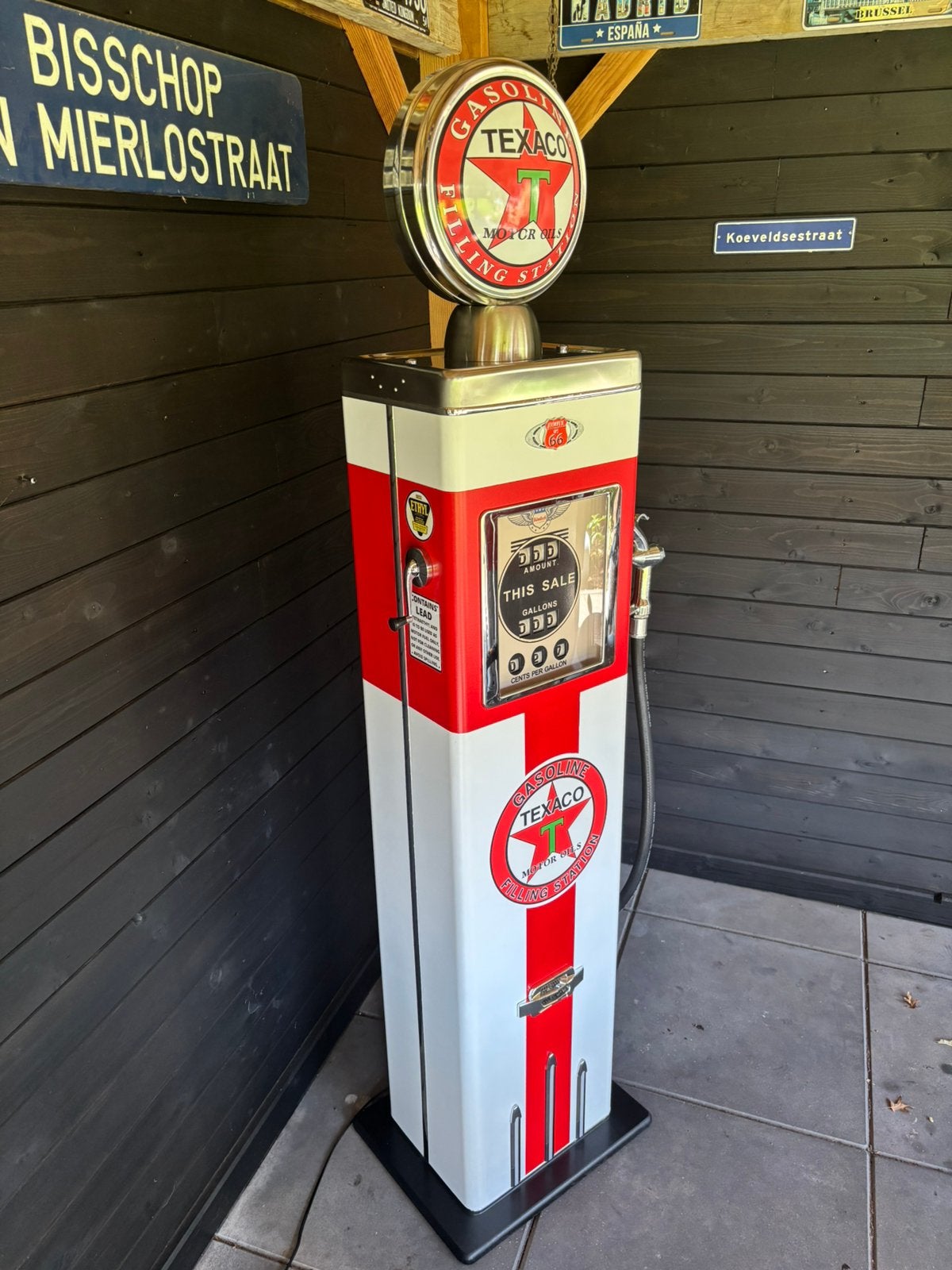 Texaco benzinepomp retro vintage mancave, Ophalen, Zo goed als nieuw, Gebruiksvoorwerp