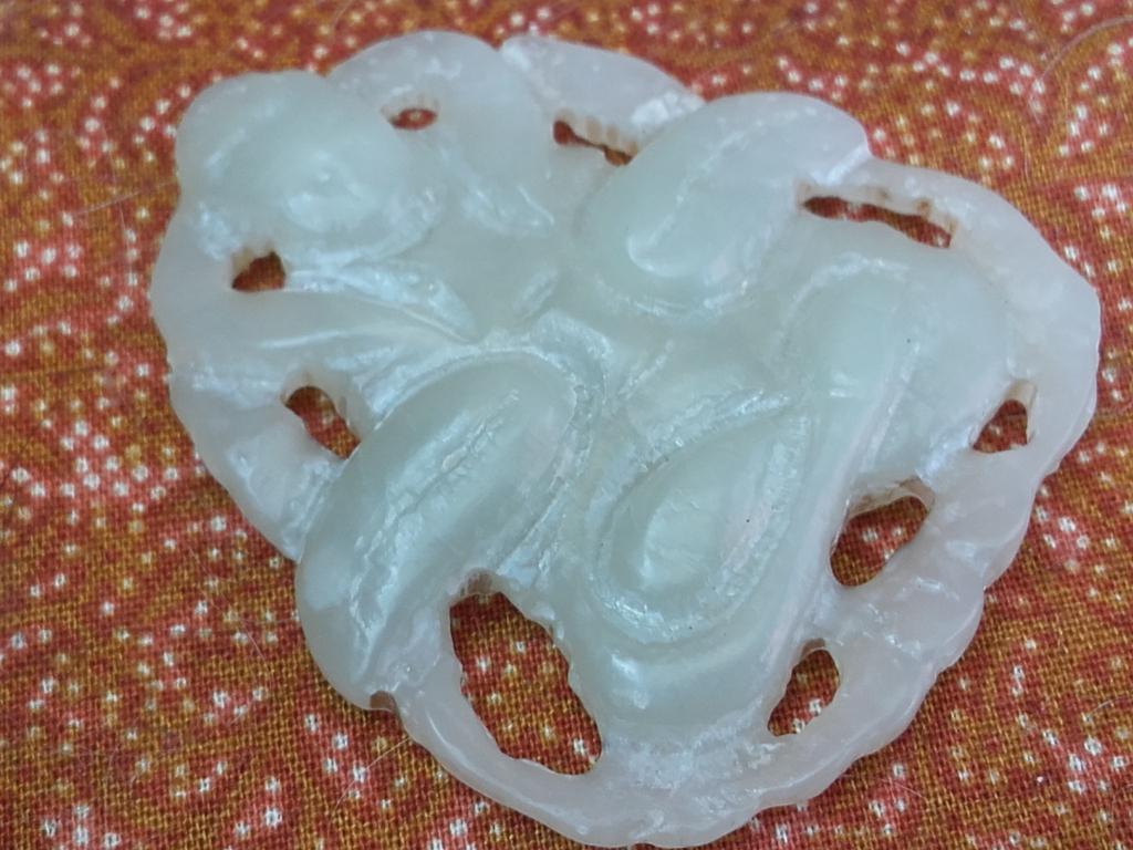 Mooi antiek Chinees amulet van jade met Boeddha 5 cm., Ophalen of Verzenden