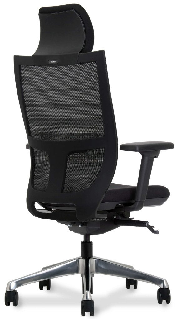 Ergo office premium bureaustoel netweave met hoofdsteun, VST, Zwart, Nieuw, Ophalen of Verzenden