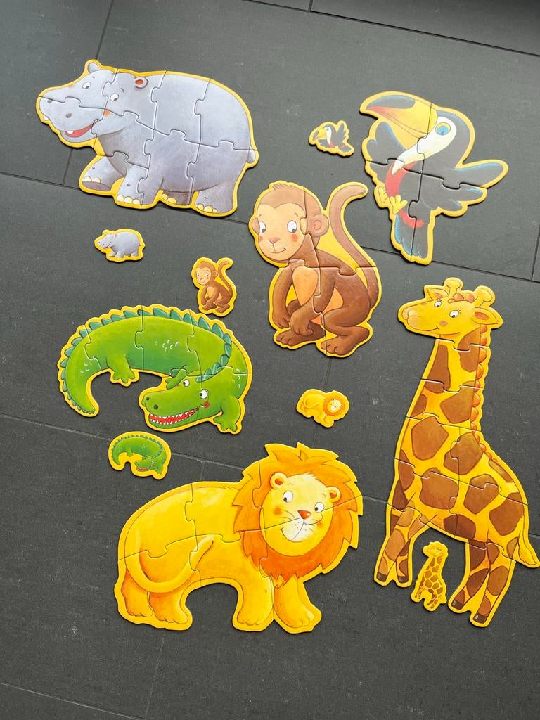 Djeco puzzels (vloerpuzzel), Ophalen, 2 tot 4 jaar, Gebruikt, 10 tot 50 stukjes