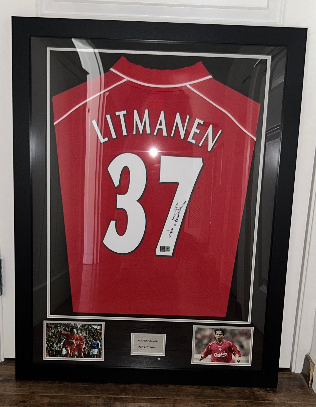 Gesigneerd Jari Litmanen Liverpool GOAT, Ophalen of Verzenden, Zo goed als nieuw, Buitenlandse clubs, Shirt