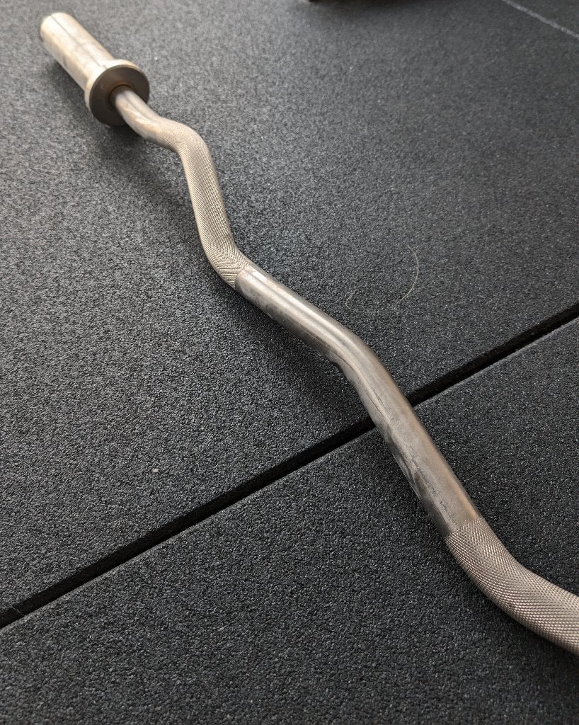 EZ Bar with 17.5Kg in Weights, Sport en Fitness, Ophalen, Zo goed als nieuw, Buik, Halterschijven