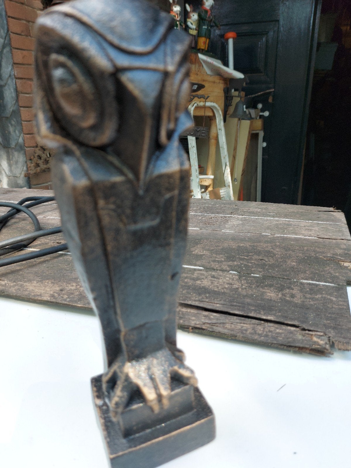 uil ART DECO MASSIEF METAAL.27x 8 cm, Ophalen of Verzenden