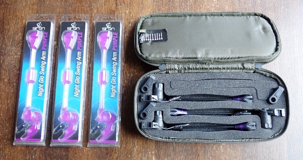 3 stuks z.g.a.n. Nash Night Glo Swing Arm incl. Storage case, Watersport en Boten, Ophalen of Verzenden, Zo goed als nieuw, Overige typen