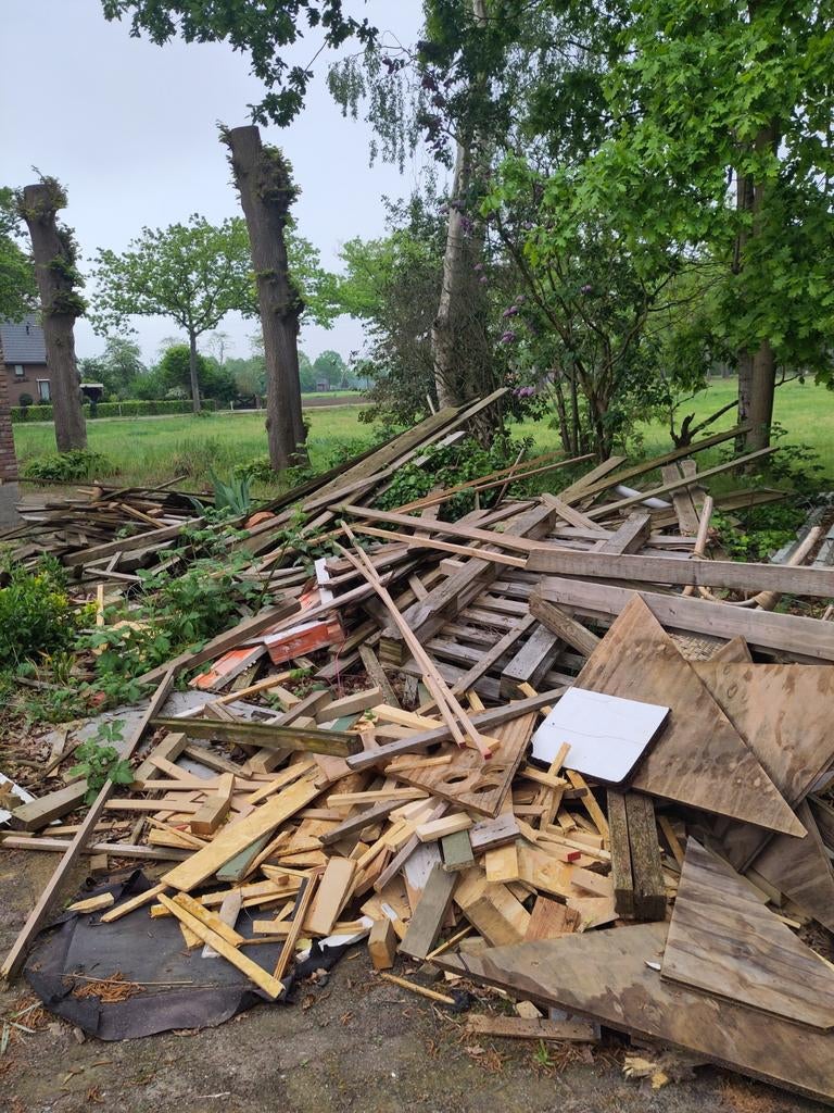 Diverse partij gebruikt hout en restmateriaal, Gebruikt, Minder dan 25 mm, Overige typen, Ophalen