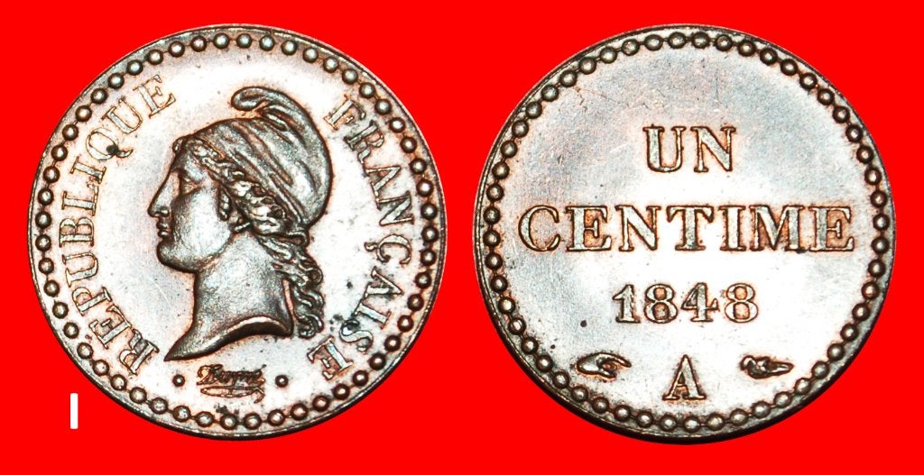 Ⰺ II REPUBLIC (1848-1852): FRANCE 1 CENTIME 1848A PUBLISHED!, Ophalen of Verzenden, Frankrijk, Losse munt