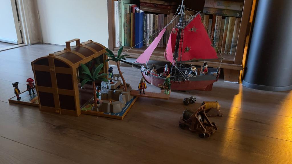 Playmobil Piratenschip met Schatkist en Figuren, Ophalen, Gebruikt