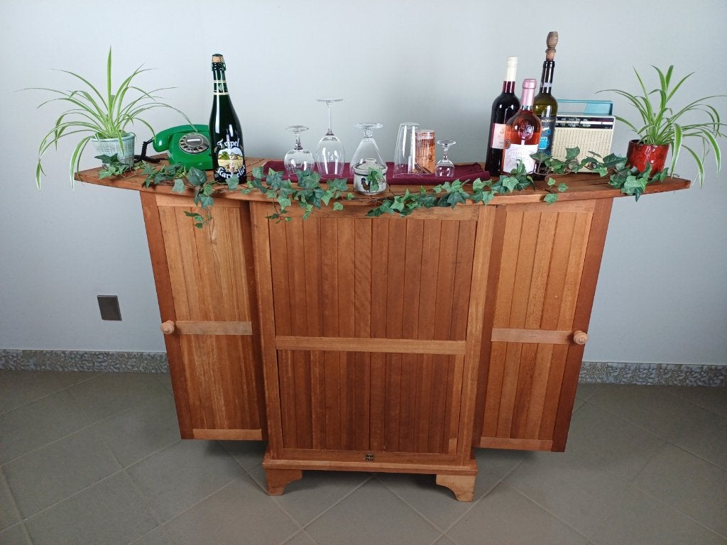 gezellige houten “pop-up” BAR - CAFÉBAR inklapbaar, Ophalen, Gebruikt