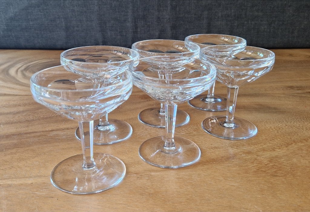 5x handgemaakte kristal glazen van Val Saint Lambert, Ophalen of Verzenden