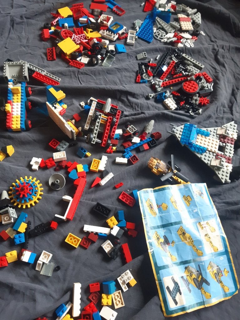 Lego pakket: o.a. wielen, deuren, ramen, tandwielen,technic, Ophalen of Verzenden, Gebruikt, Losse stenen, Lego