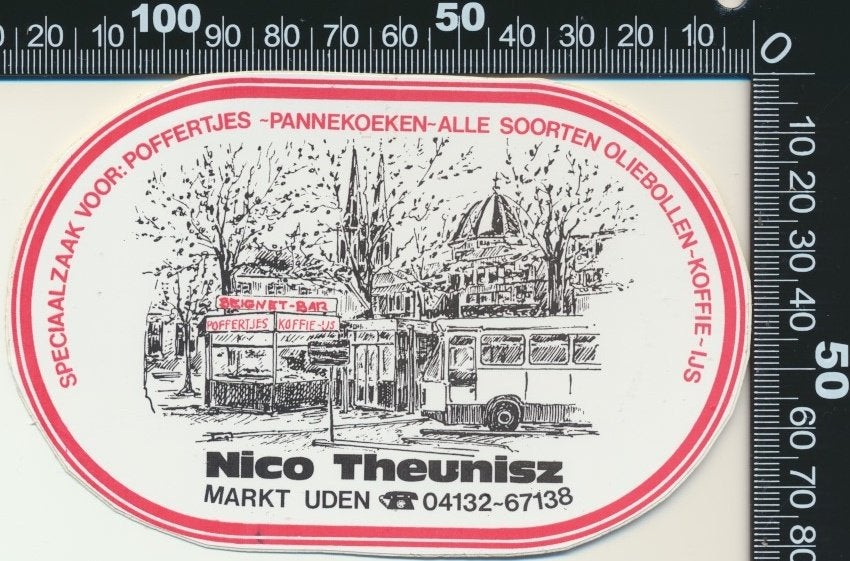 Sticker: Nico Theunisz - Uden, Verzenden, Zo goed als nieuw, Bedrijf of Vereniging