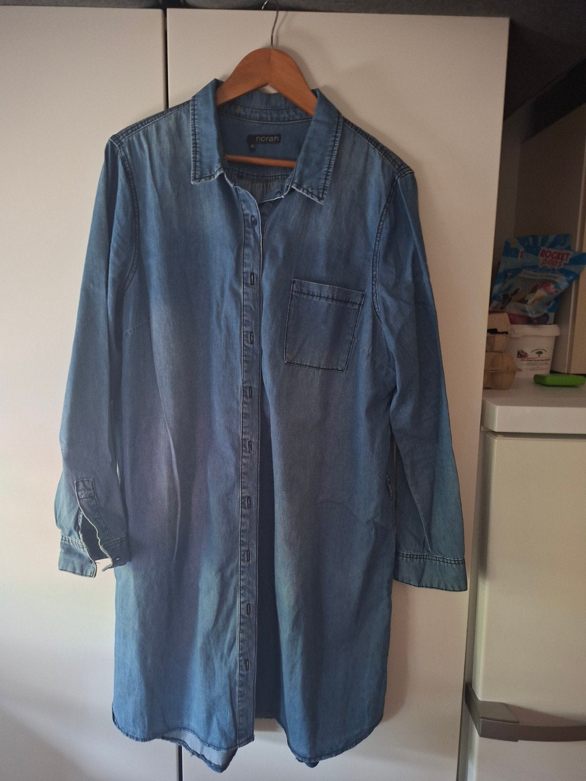"Norah " denim blouse/ jurkje , mt 46, Ophalen of Verzenden, Zo goed als nieuw, Blauw, Jurk