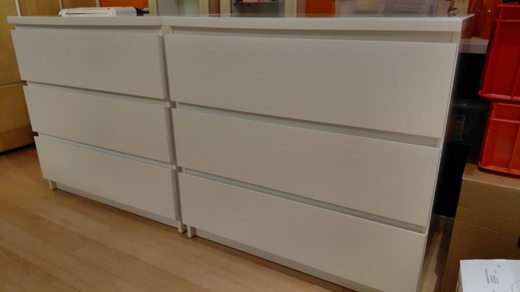 2x MALM ladekast 3 lades, Huis en Inrichting, Ophalen, Gebruikt, Glas, 50 tot 100 cm