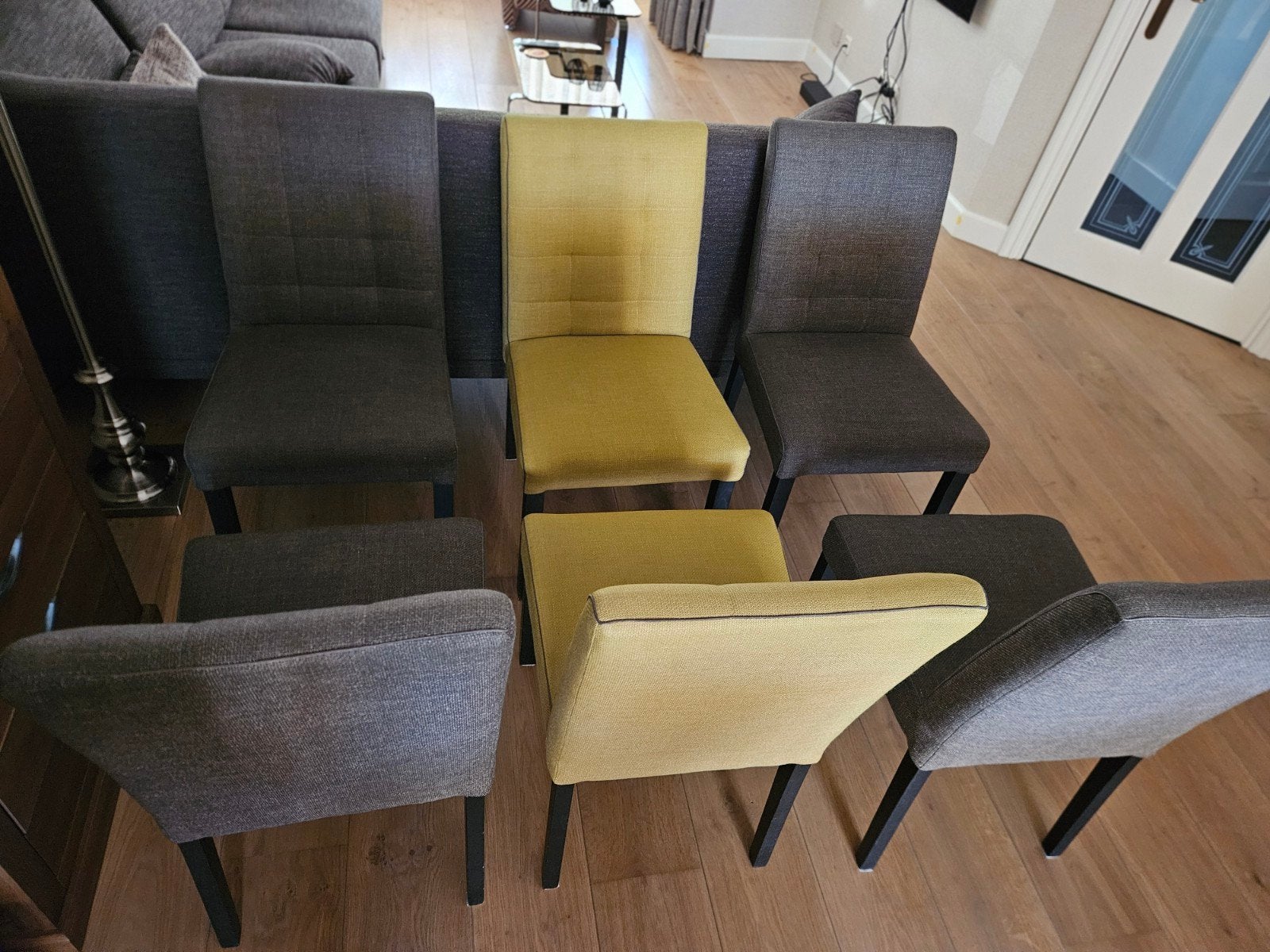 6 gebruikte huiskamer stoelen, Huis en Inrichting, Stoelen, Ophalen, Gebruikt, Vijf, Zes of meer stoelen, Stof