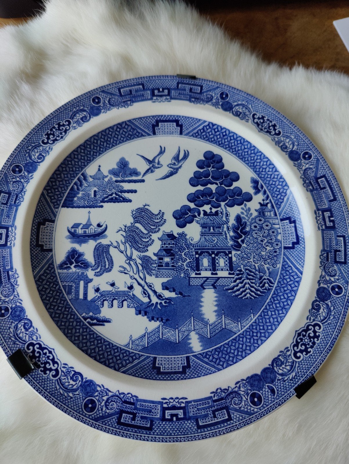 Wedgwood Willow wandbord - Blauw en wit decor, Ophalen of Verzenden