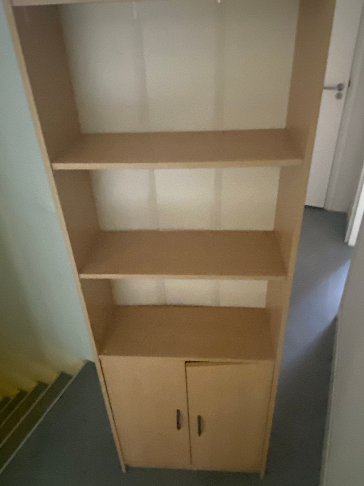 Houten kast met open vakken en deurtjes onderin, Gebruikt, 50 tot 100 cm, 150 tot 200 cm, 25 tot 50 cm