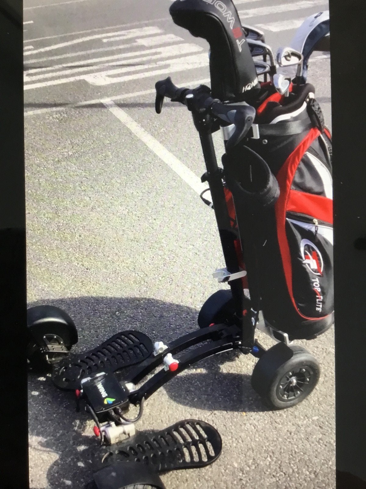 Golf trolley /step lopen en rijden., Ophalen, Zo goed als nieuw, Golfkar
