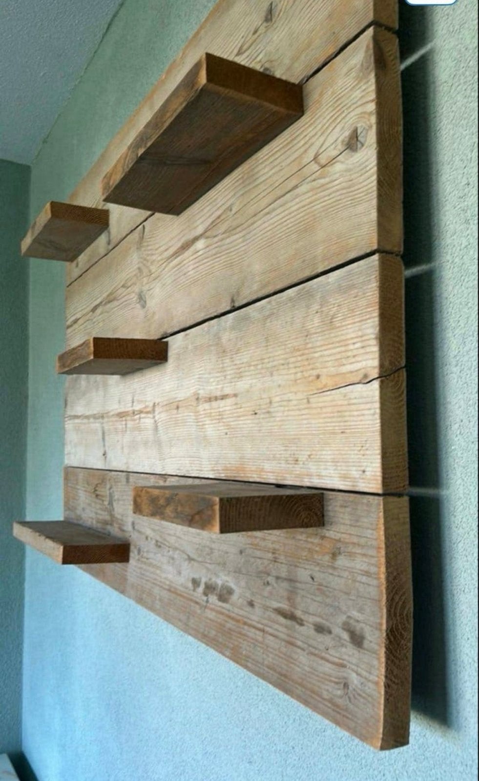 Steuger houten wandrek met planken, Ophalen, Gebruikt