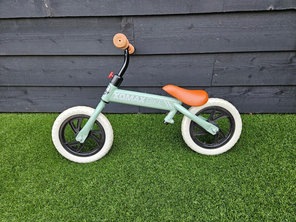 Xqmax bike loopfiets donkergroen met cognac, Ophalen of Verzenden, Gebruikt, Loopfiets
