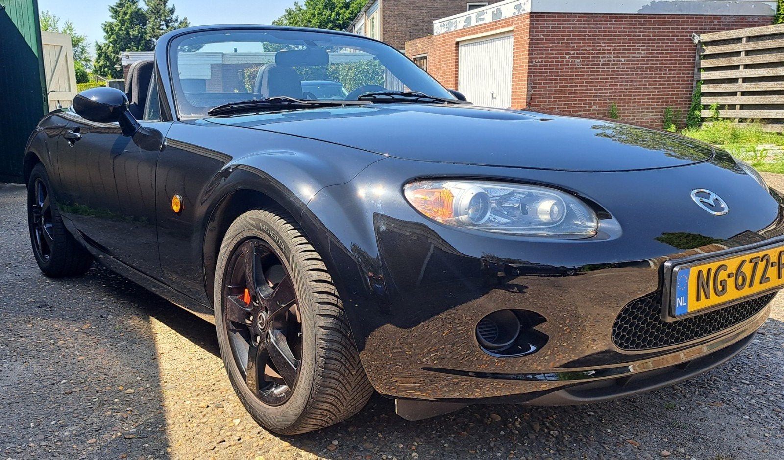 Mazda MX-5 NC 1.8 Touring 2006 Zwart nieuwe APK, Auto's, Zwart, 4 cilinders, Cabriolet, 1055 kg